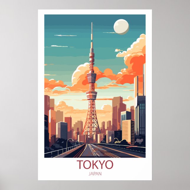 Destino de viajes retro Tokio arte mural japonés (Frente)