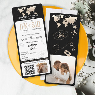 Destino del billete de avión con tarjeta de embarq