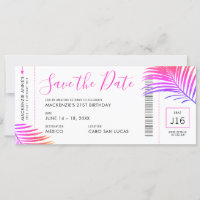 Destino Pase de embarque de cumpleaños Guardar la