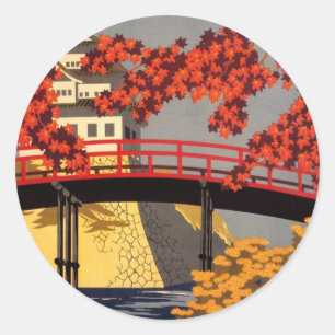 Destino: Pegatinas de afiches de viajes en Japón