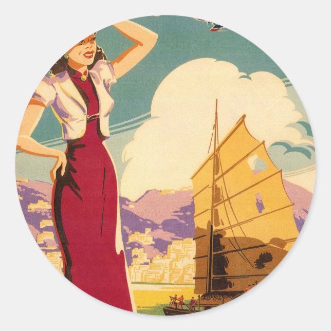 Destino: Pegatinas retro de Hong Kong (Anverso)