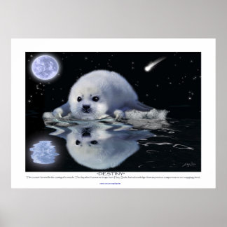 "Destino" ~ Poster de Arte HARP SEAL & MOON