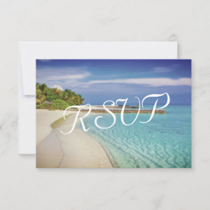 Destino RSVP de bodas de playa de Vintage tropical