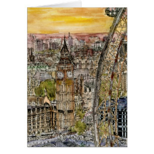 Destinos Watercolor Big Ben & London Eye