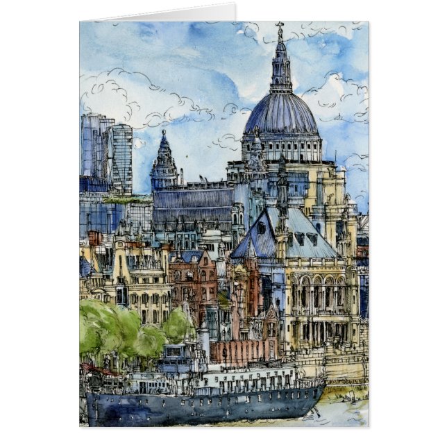 Destinos | Watercolor River Thames Waterfront (Frente)