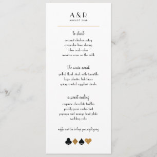 Destiny Las Vegas Boda Menu Faux Gold Purpurina