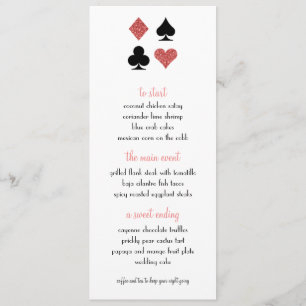 Destiny Las Vegas Boda Menú Rosa Purpurina oro