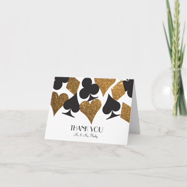 Destiny Las Vegas Gracias Tarjeta Faux Gold Purpur (Anverso)