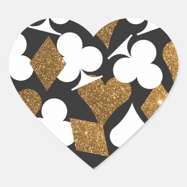 Destiny Las Vegas Heart Pegatina Faux Gold Purpuri (Anverso)