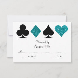 Destiny Las Vegas Wedding RSVP Purpurina Verde azu