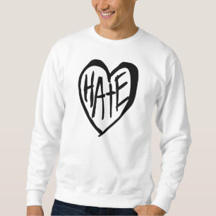 Destrado del suéter del corazón del odio
