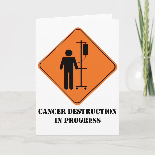 Destrucción del cáncer en curso tarjeta de saludo (Anverso)