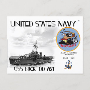 DESTRUIDOR DE LA MASA DE USS BUCK DD-761 - TARJETA