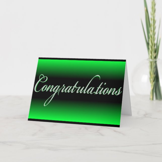 Desvanecimiento negro verde elegante Tarjeta de fe (Anverso)