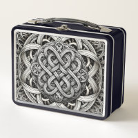 Detaillierte Schwarz-Weißer keltischer Knoten 0001