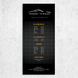 DETALLE DE AUTO NEGRO, TARJETA DE RACK DE REPARACI