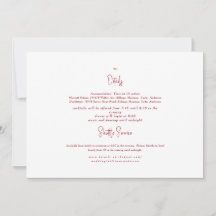 Detalle de Boda Rojo y Blanco II Invitación
