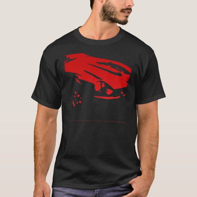 Detalle de Datsun 240Z - rojo en la camisa oscura (Anverso)