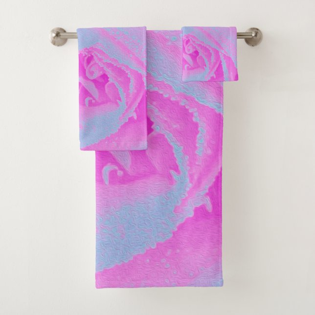 Detalle perfecto de Rosa rosa y azul claro (In situ)