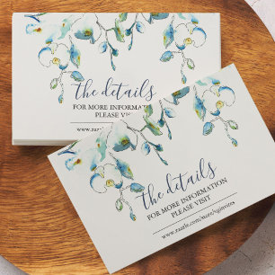 Detalles azules Tarjetas de cierre Boda Insertar