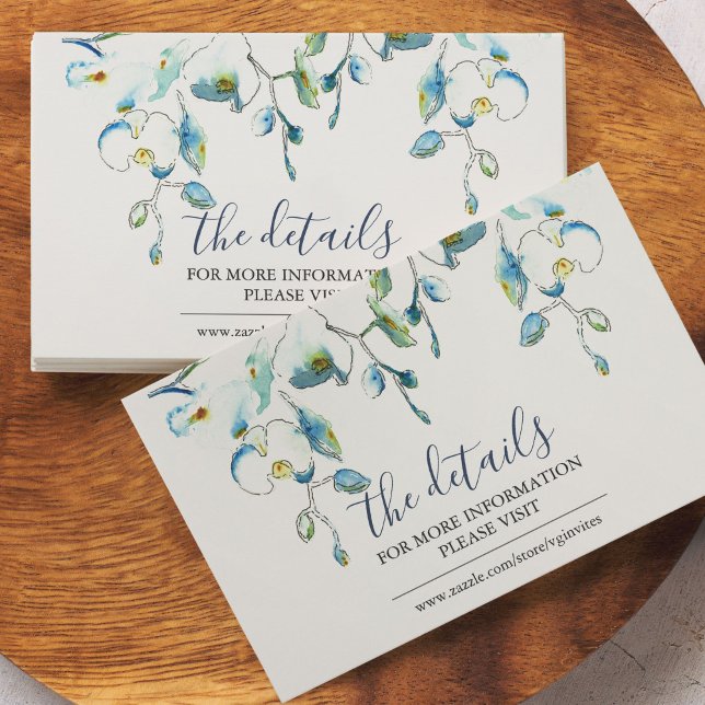 Detalles azules Tarjetas de cierre Boda Insertar (Subido por el creador)