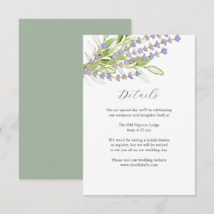 Detalles Boda Tarjeta de envoltorio Lavanda de col
