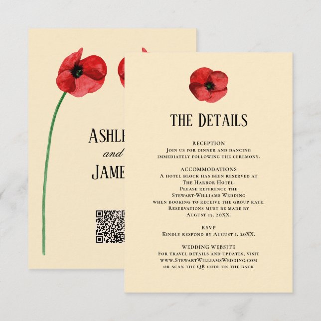 Detalles de Amapola Roja Información de Recepción  (Anverso / Reverso)