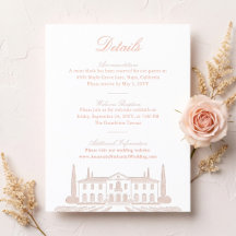 Detalles de boceto de lugar de boda dibujados a ma