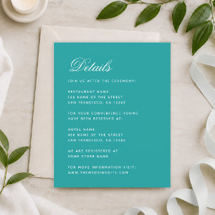 Detalles de Boda Azul Verdoso Tarjeta de Presupues