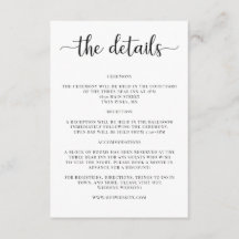 Detalles de Boda Elegantes Tarjeta de Invitación I