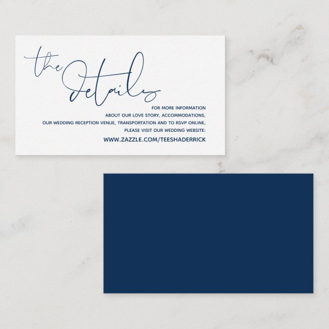 Detalles de Boda Modernos, Tarjeta de Envío de RSV (Anverso / Reverso)