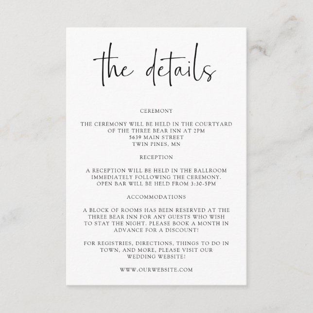 Detalles de Boda Rústica Tarjeta de Invitación Ins (Anverso)