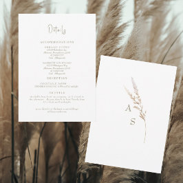 Detalles de Boda Simplemente Blancos Tarjeta Infor