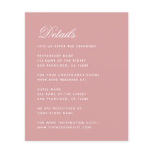Detalles de Boda Simples con Tarjeta de Rosa Polvo