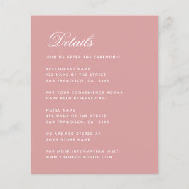 Detalles de Boda Simples con Tarjeta de Rosa Polvo