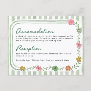 Detalles de Bodas Tarjeta con Rayas Florales