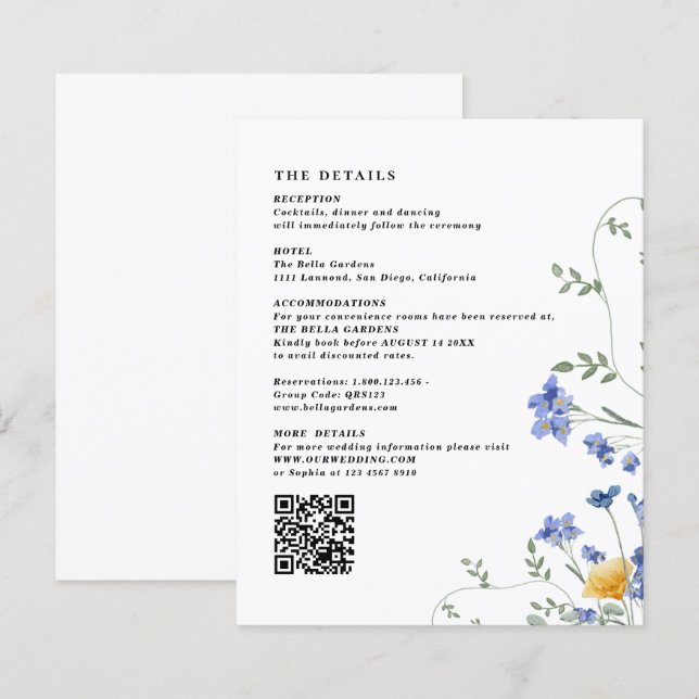 Detalles de Flor silvestre Tarjetas de envoltorio  (Anverso / Reverso)