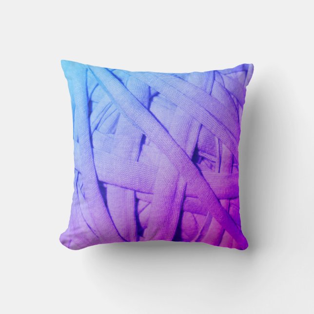 Detalles de Hilo Morado Azul Almohada Cojín Textur (Anverso)