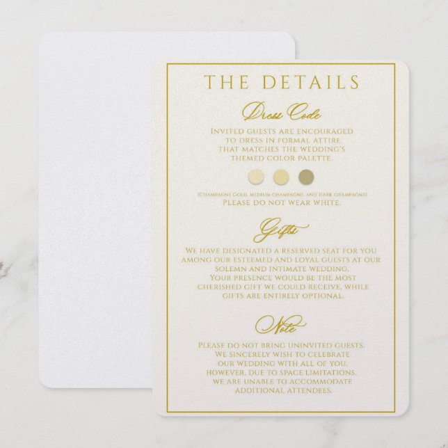 DETALLES DE INVITACIÓN DE BODA (Anverso / Reverso)