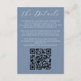 Detalles de Invitación de Boda Azul Polvoriento Mo