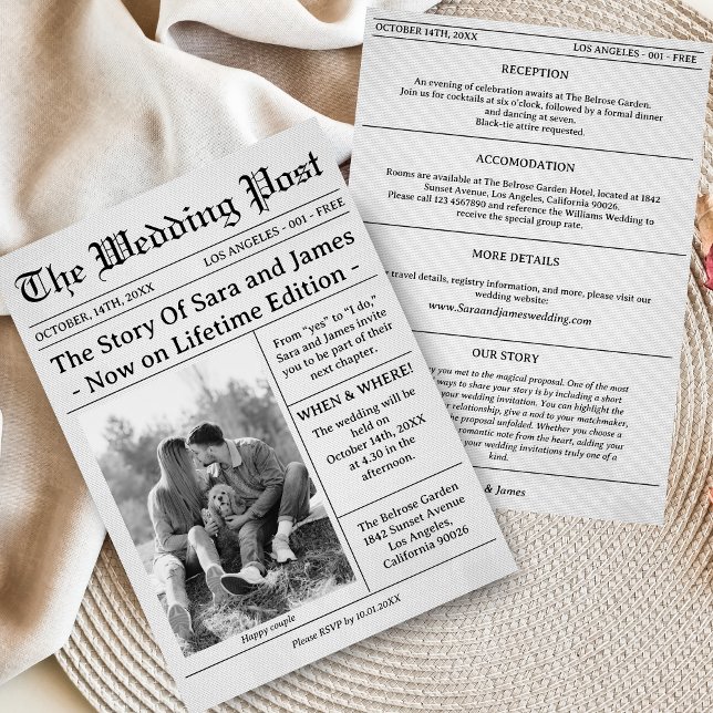 Detalles de Invitación de Boda de Periódico Única  (Subido por el creador)