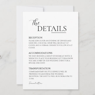 Detalles de Invitación de Boda Minimalista