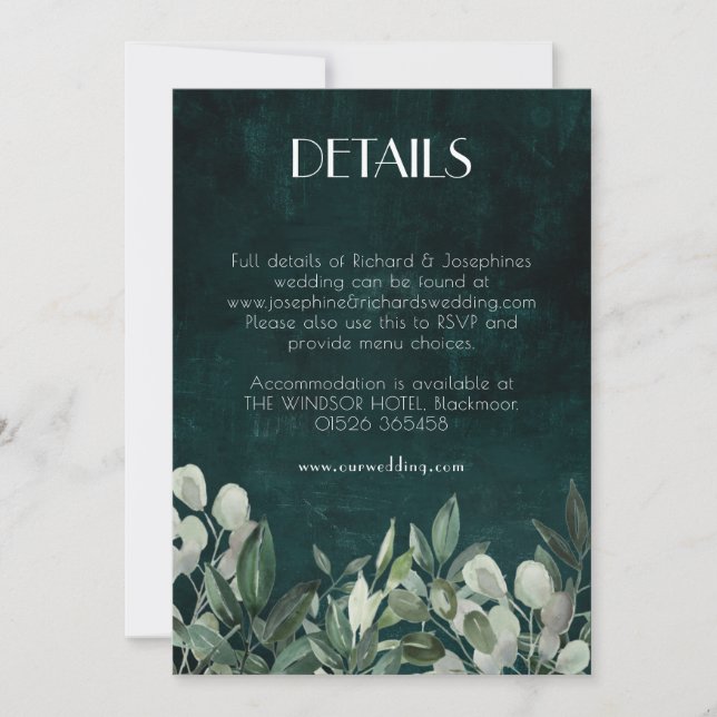 Detalles de la corona verde de la tarjeta de gabin (Anverso)