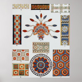 Detalles de la decoración del traje asirio antiguo