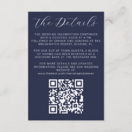 Detalles de la invitación a la boda azul de la mar