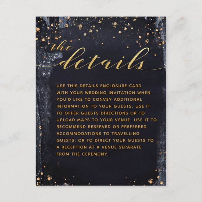 Detalles de la invitación a la boda nocturna estre (Anverso)