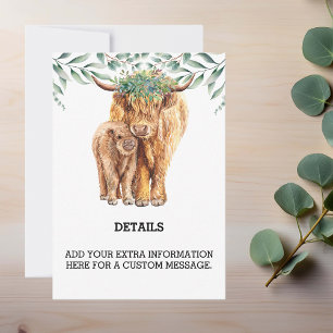 Detalles de la invitación Baby Shower de Highland