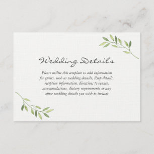 Detalles de la recepción de boda con hoja verde ac