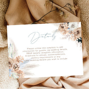 Detalles de la recepción de Boho Dusty Blue Modern