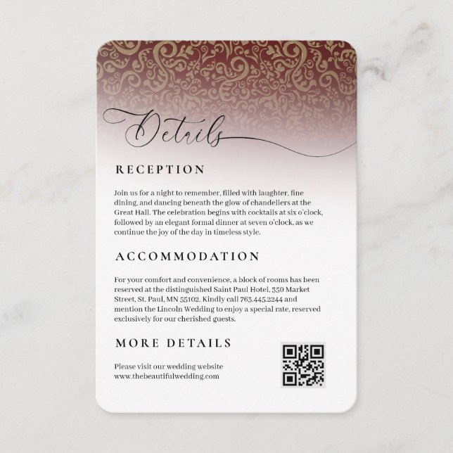 Detalles de la recepción de la boda de Damasco de  (Anverso)